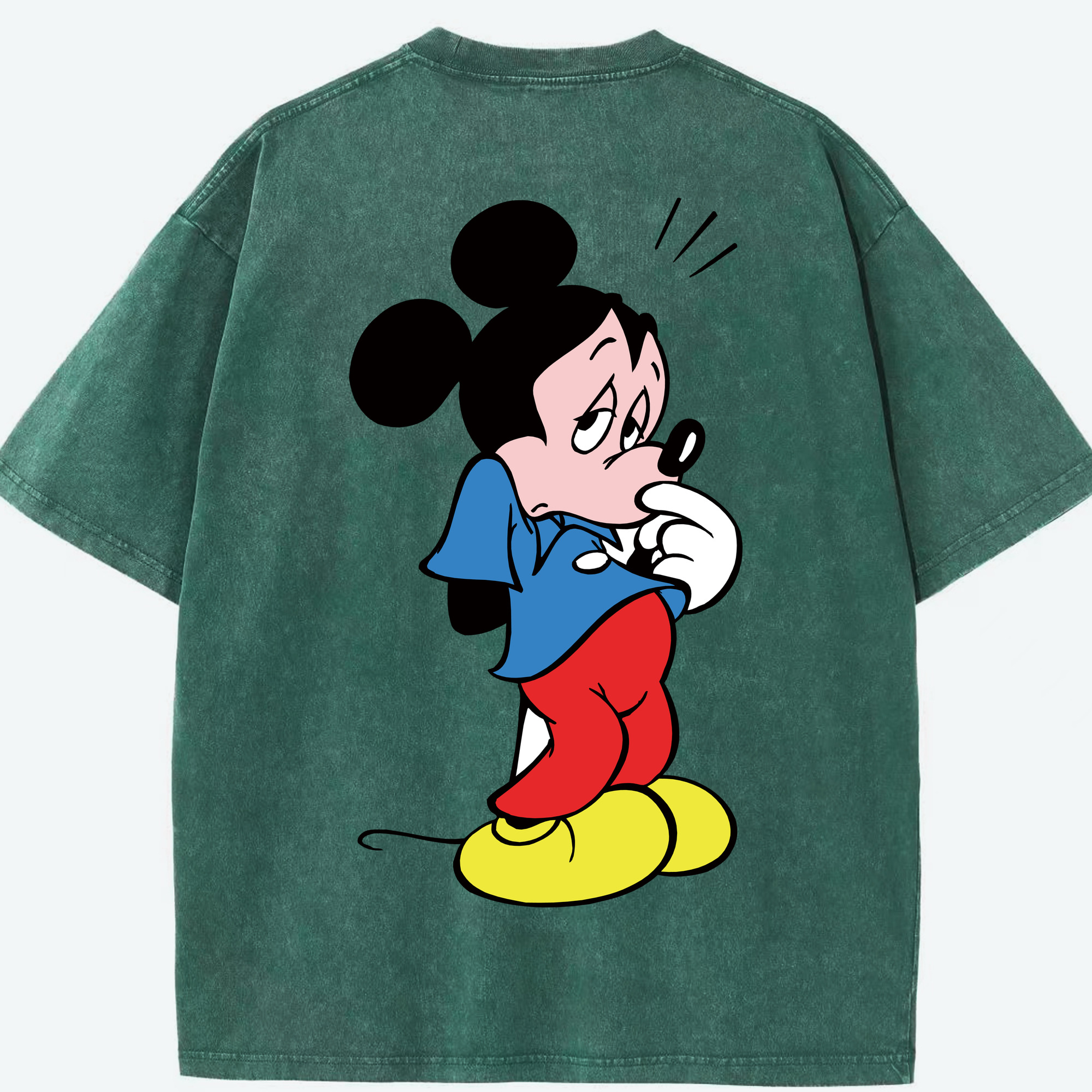 （画像用） ミッキーマウス Mickey Mouse 綿100% ヴィンテージ風 半袖Tシャツ（背面プリント）
